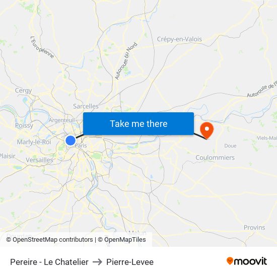 Pereire - Le Chatelier to Pierre-Levee map