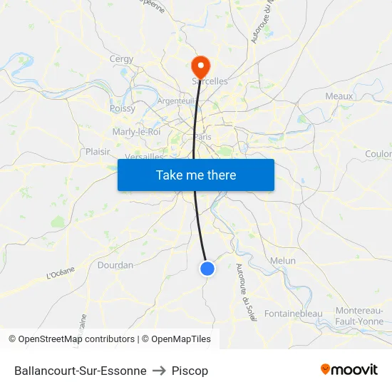 Ballancourt-Sur-Essonne to Piscop map