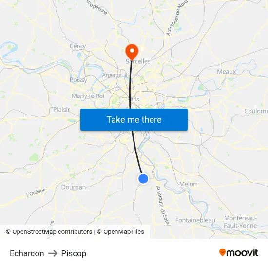 Echarcon to Piscop map
