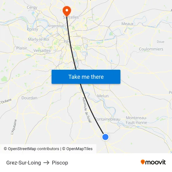 Grez-Sur-Loing to Piscop map