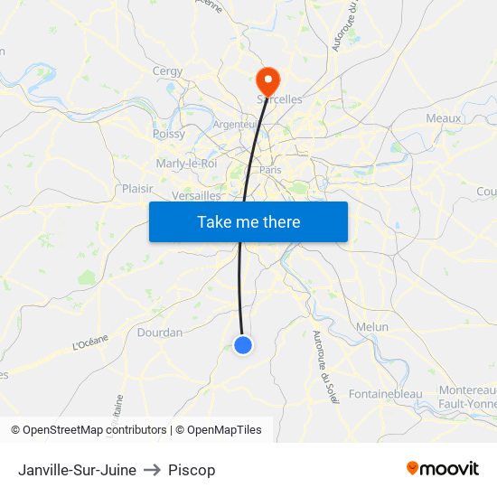 Janville-Sur-Juine to Piscop map