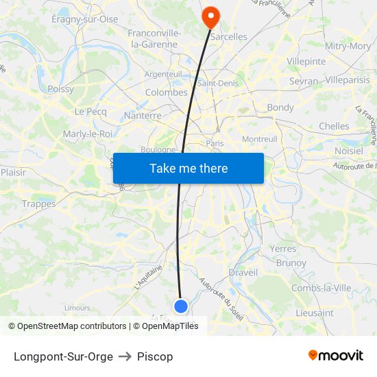 Longpont-Sur-Orge to Piscop map