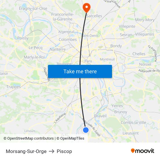 Morsang-Sur-Orge to Piscop map