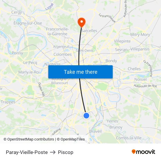 Paray-Vieille-Poste to Piscop map