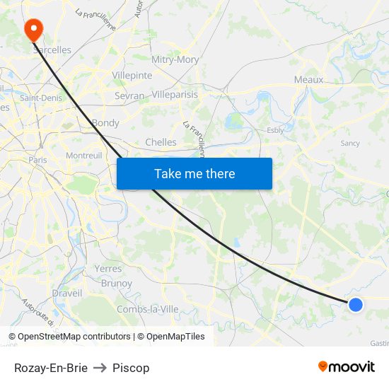 Rozay-En-Brie to Piscop map