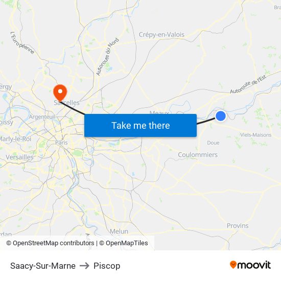 Saacy-Sur-Marne to Piscop map