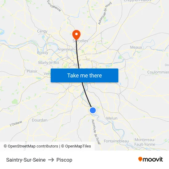 Saintry-Sur-Seine to Piscop map