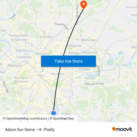 Ablon-Sur-Seine to Plailly map