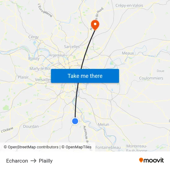 Echarcon to Plailly map