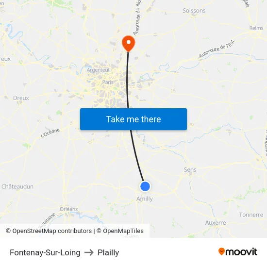 Fontenay-Sur-Loing to Plailly map