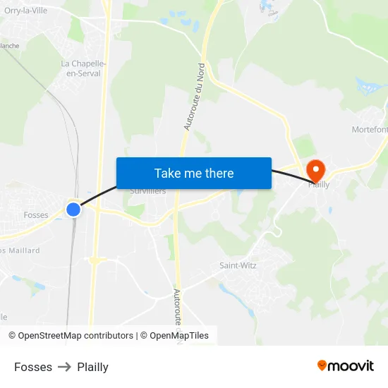 Fosses to Plailly map