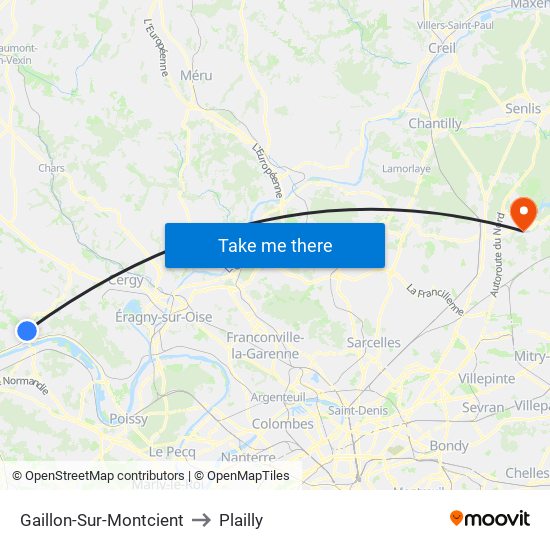 Gaillon-Sur-Montcient to Plailly map