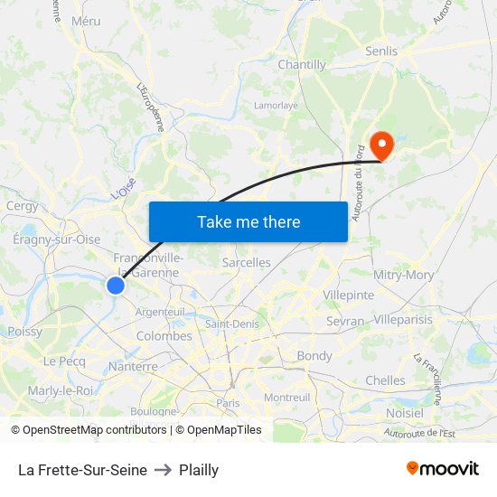 La Frette-Sur-Seine to Plailly map