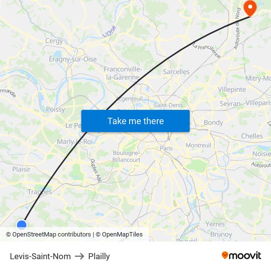 Levis-Saint-Nom to Plailly map