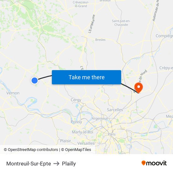 Montreuil-Sur-Epte to Plailly map