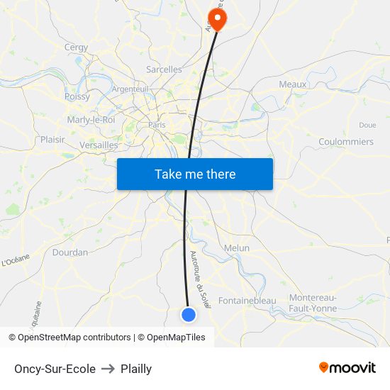 Oncy-Sur-Ecole to Plailly map