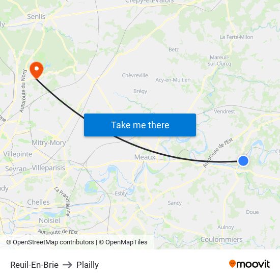 Reuil-En-Brie to Plailly map