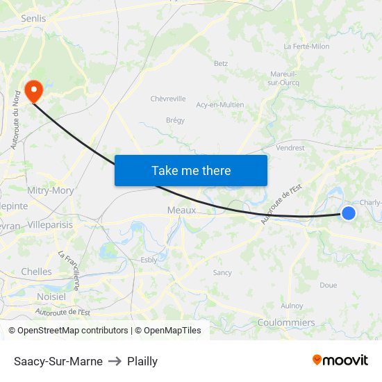 Saacy-Sur-Marne to Plailly map