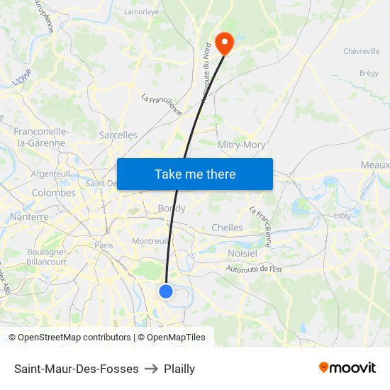 Saint-Maur-Des-Fosses to Plailly map