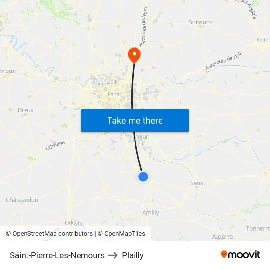 Saint-Pierre-Les-Nemours to Plailly map