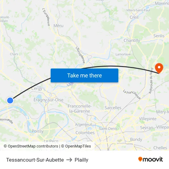 Tessancourt-Sur-Aubette to Plailly map