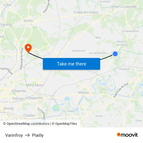 Varinfroy to Plailly map