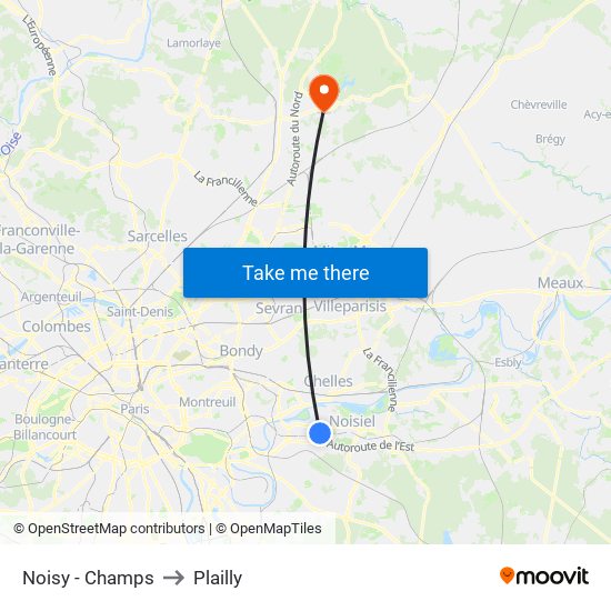 Noisy - Champs to Plailly map