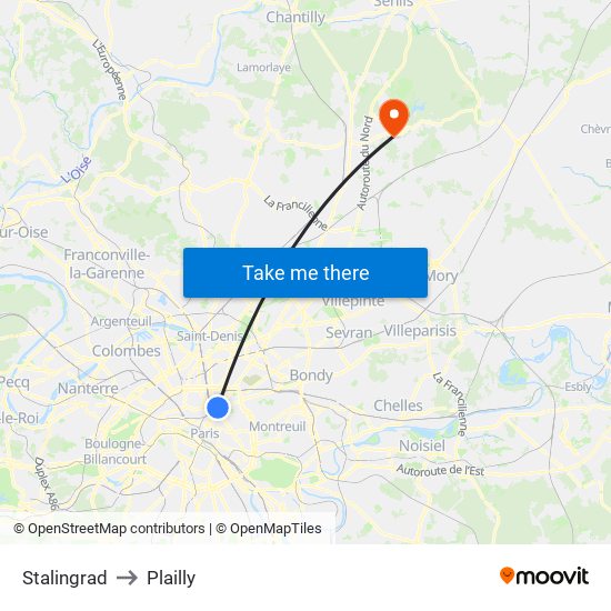 Stalingrad to Plailly map