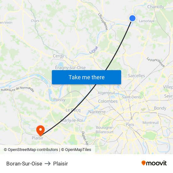 Boran-Sur-Oise to Plaisir map