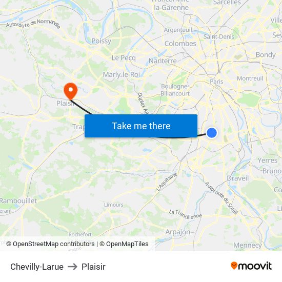 Chevilly-Larue to Plaisir map