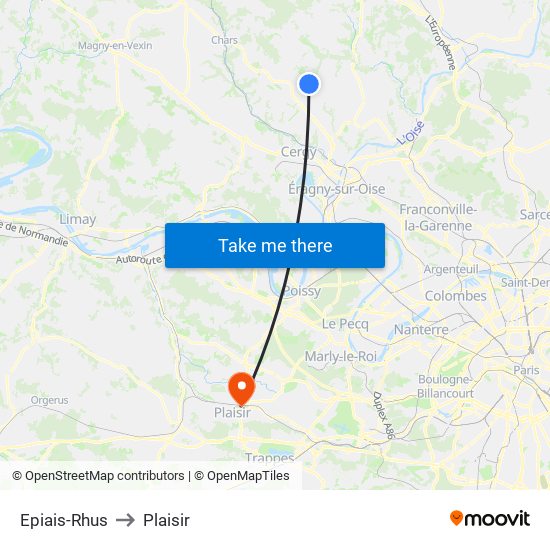 Epiais-Rhus to Plaisir map