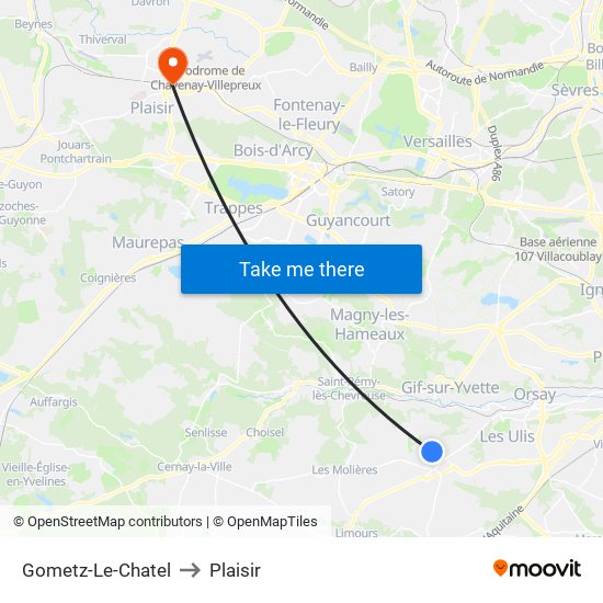 Gometz-Le-Chatel to Plaisir map