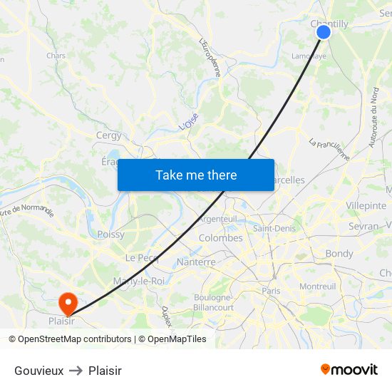 Gouvieux to Plaisir map