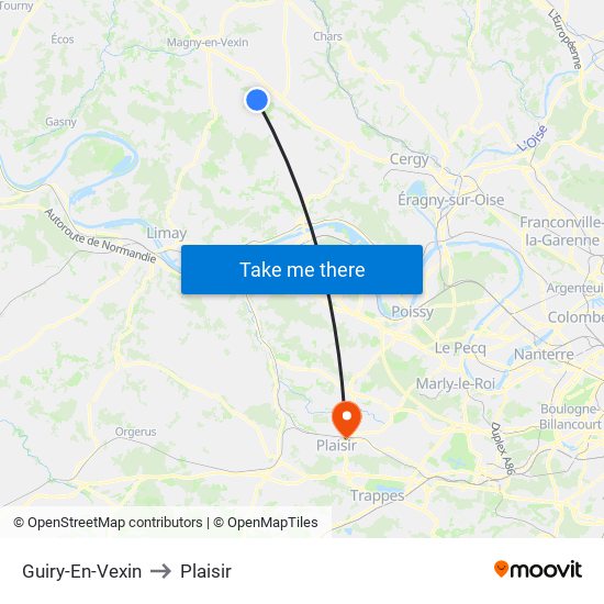 Guiry-En-Vexin to Plaisir map