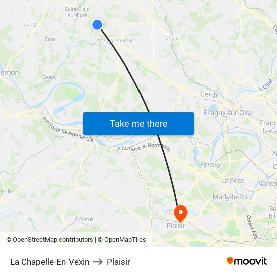 La Chapelle-En-Vexin to Plaisir map