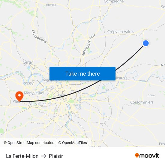 La Ferte-Milon to Plaisir map