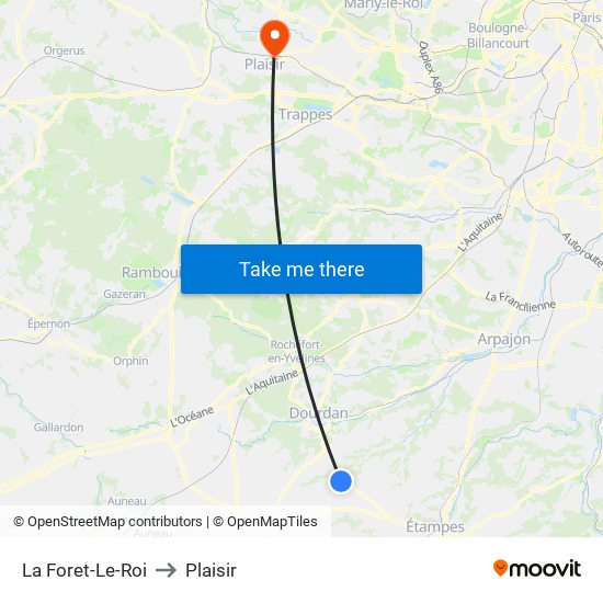 La Foret-Le-Roi to Plaisir map