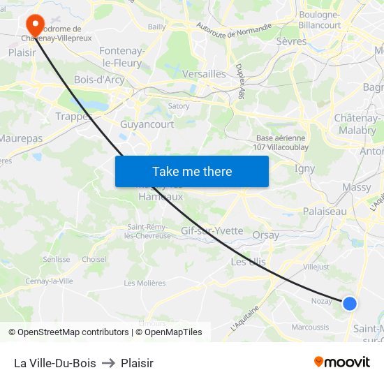 La Ville-Du-Bois to Plaisir map