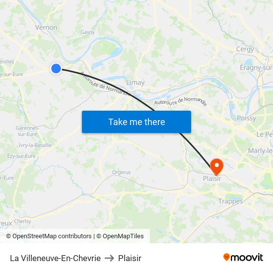La Villeneuve-En-Chevrie to Plaisir map