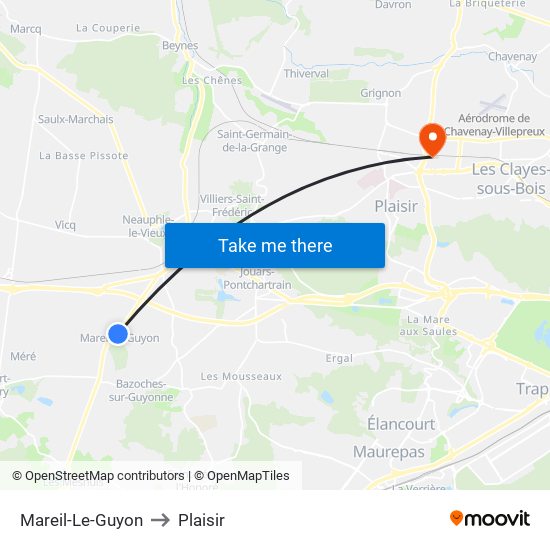 Mareil-Le-Guyon to Plaisir map