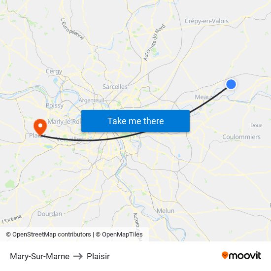 Mary-Sur-Marne to Plaisir map