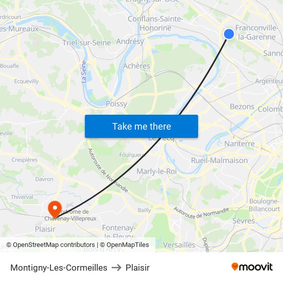Montigny-Les-Cormeilles to Plaisir map