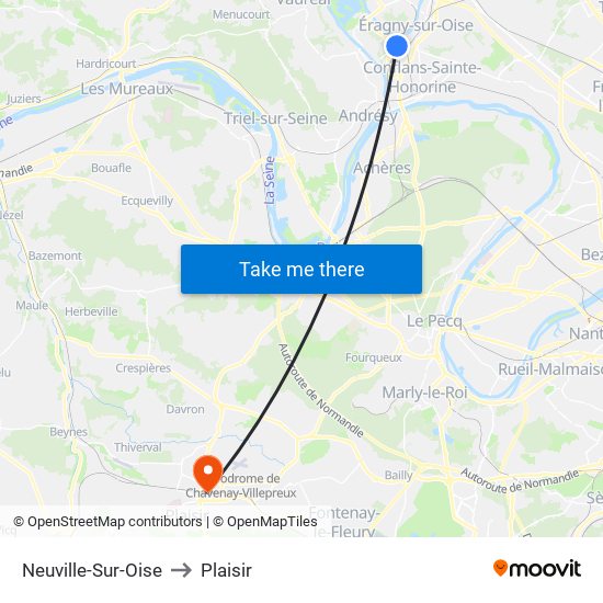 Neuville-Sur-Oise to Plaisir map