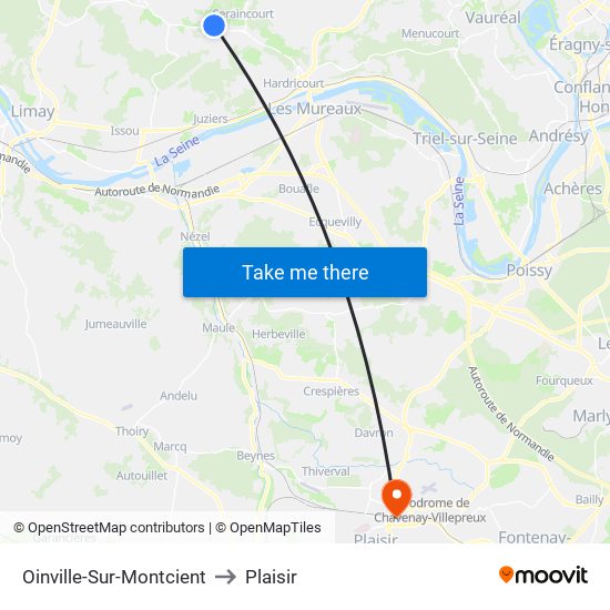 Oinville-Sur-Montcient to Plaisir map