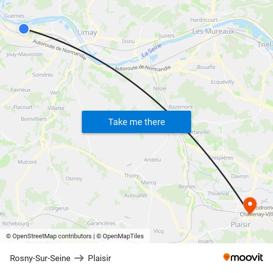 Rosny-Sur-Seine to Plaisir map
