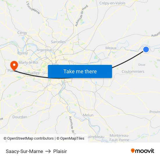 Saacy-Sur-Marne to Plaisir map