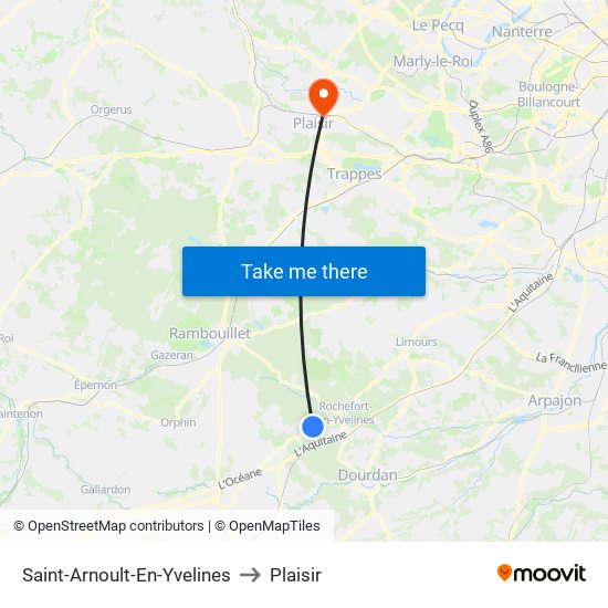 Saint-Arnoult-En-Yvelines to Plaisir map
