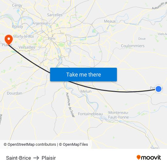 Saint-Brice to Plaisir map