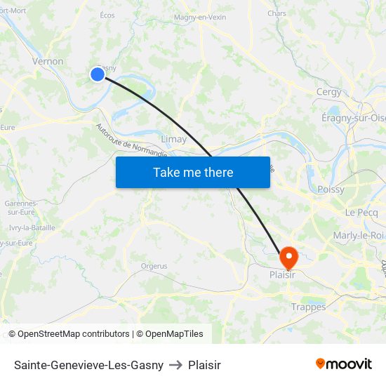 Sainte-Genevieve-Les-Gasny to Plaisir map