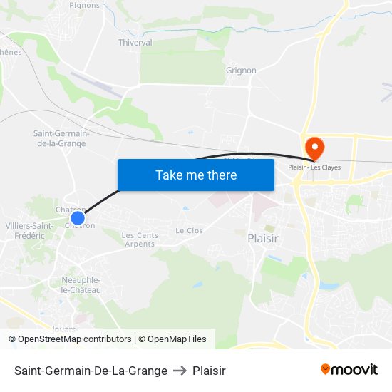 Saint-Germain-De-La-Grange to Plaisir map